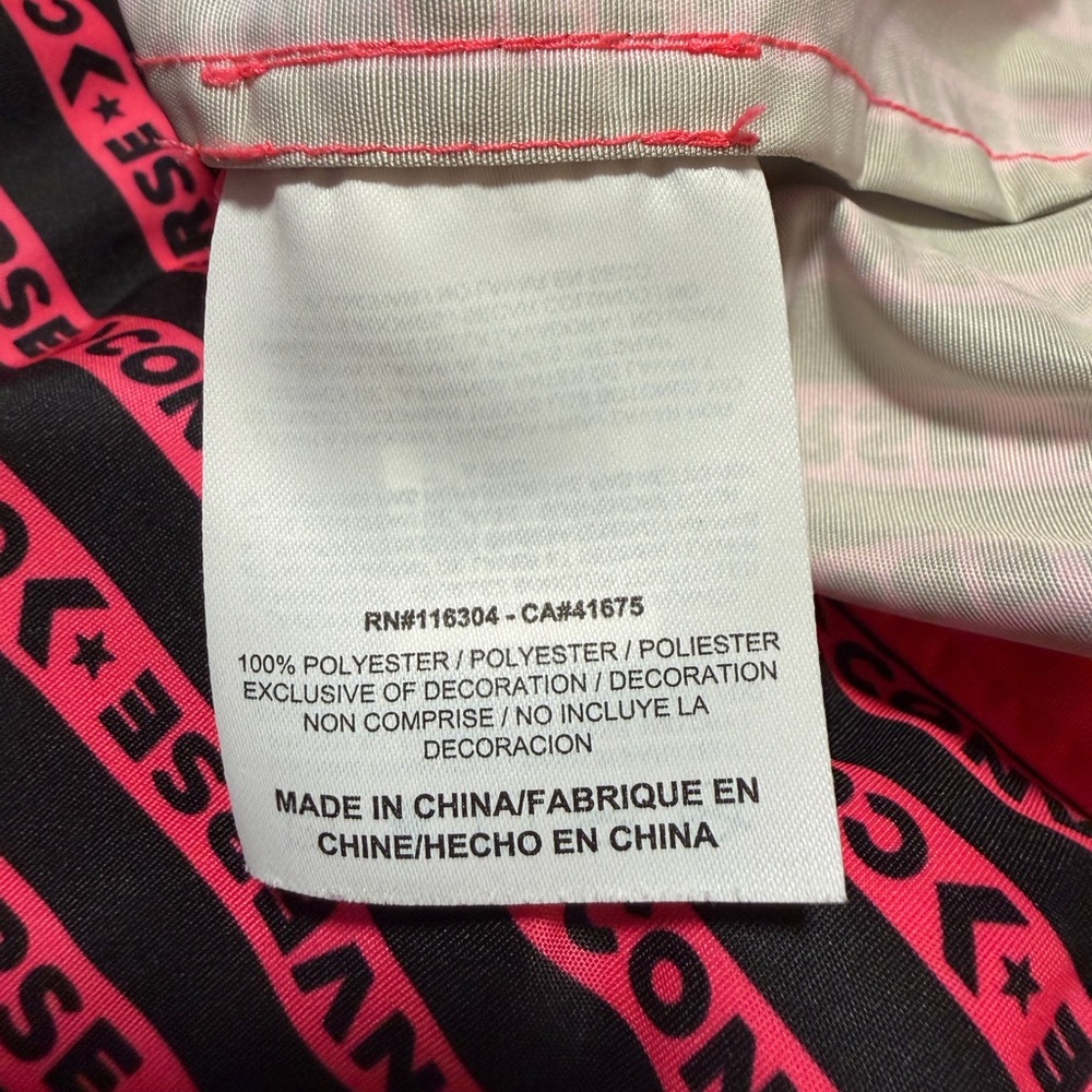 Converse Neon Pink and Black Windbreaker Track Jacket Size Medium - Picture 5 of 5